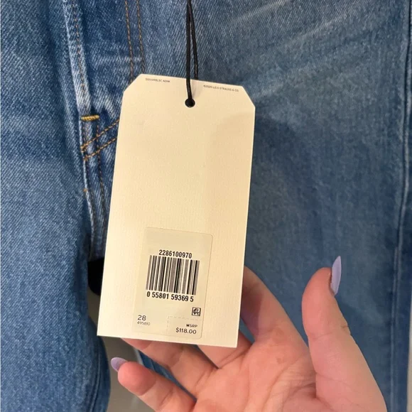 Levi's Wedgie Women's High Rise Blue Denim Jeans - Picture 3 of 6